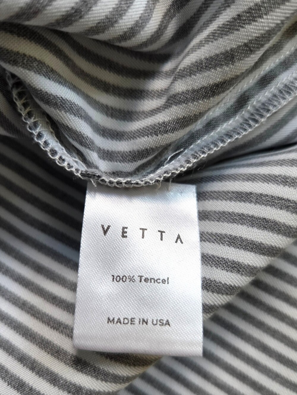 Vetta Capsule The Boyfriend Shirt Tencel Stripes Womens Small Minimalist - Picture 10 of 11
